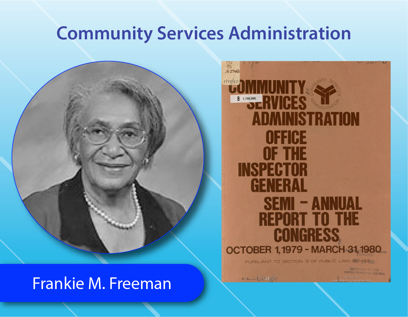 Community Services Administration - Frankie M. Freeman