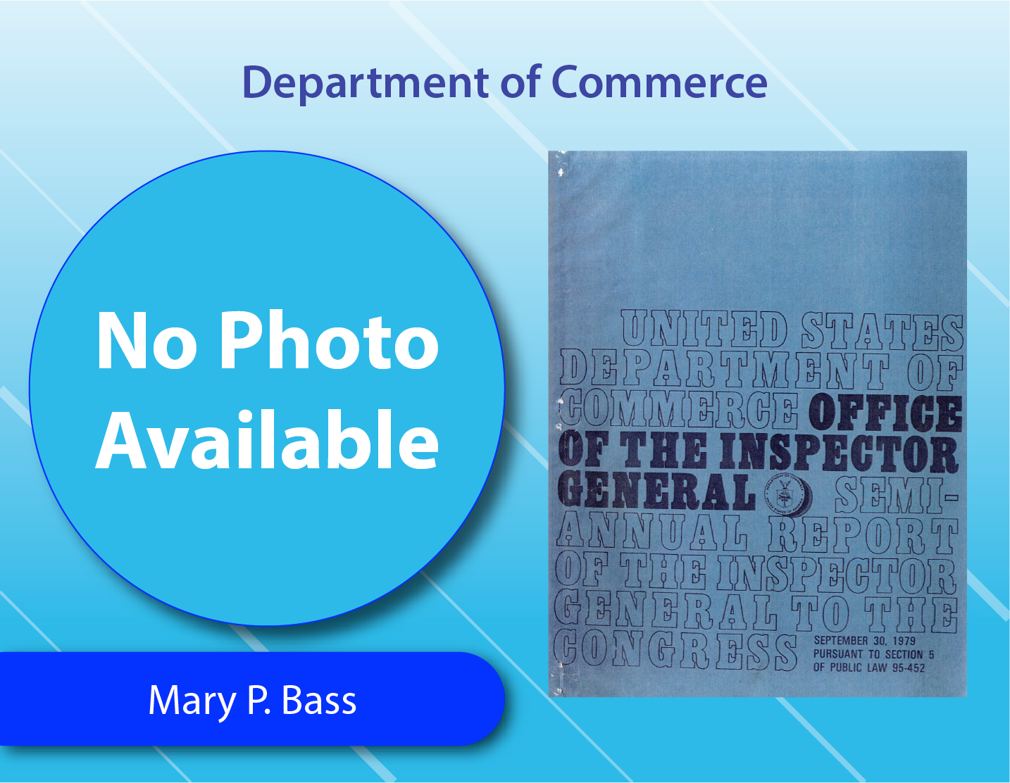 Department of Commerce - Mary P. Bass